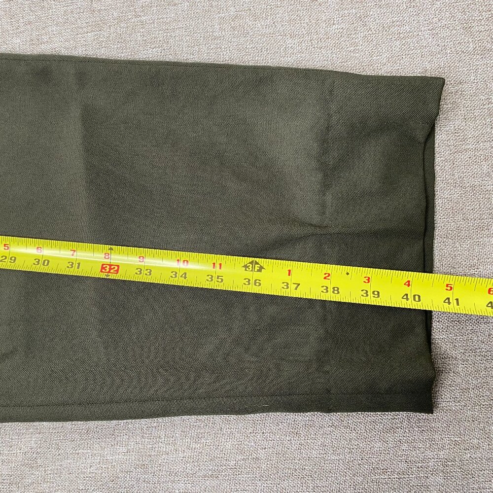 Paul Dione 100% Worsted Wool Pleated Dress Pants Men's 36 Mid Rise Green Office - Picture 14 of 16